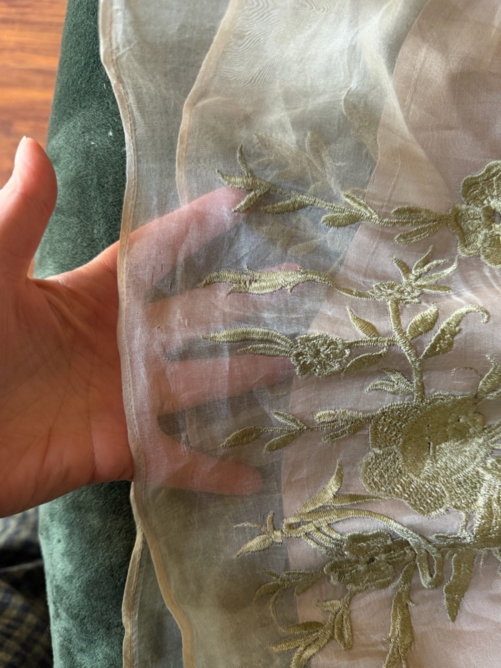 Bhldn Lenox gown embroidered floral appliqué Anthropology size us 6 Preowned - Picture 13 of 15